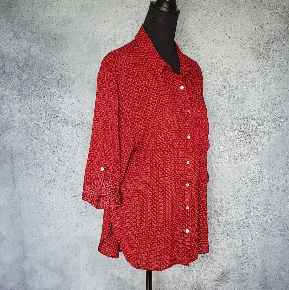 Grand & Greene Women's Red & Black Top Size L - Picture 2 of 14